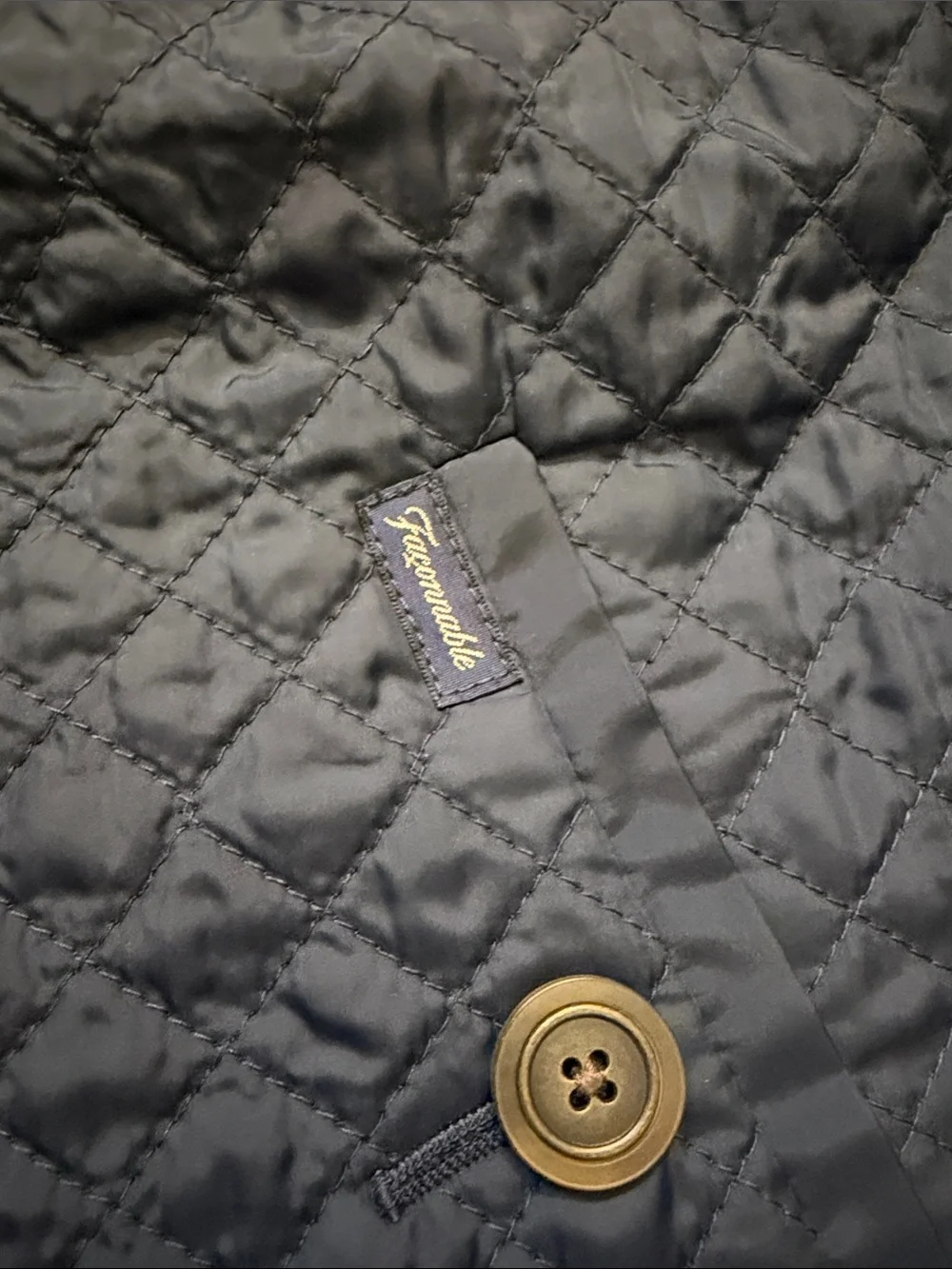 Faconnable Quilted Navy Button-Front Vest Women’s Large - Picture 6 of 7